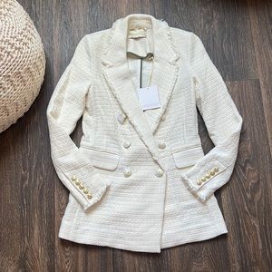 Classic Six Katharine Blazer in Ivory Tweed